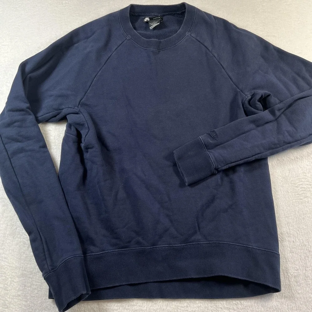 Nike SB Sweatshirt Mens Large Blue Crewneck Fleece Pullover Skateboard Logo